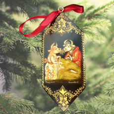 Ёлочная игрушка  Конфета с росписью "Сладкая парочка"