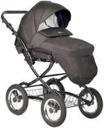 Детская коляска Indigo Barbara 21 Classic 3 в 1 с автокреслом Avionaut Cosmo Grey Ba06 черный