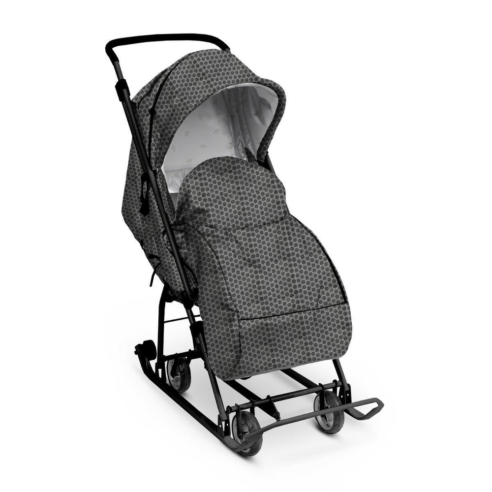 Санки-коляска "Наши Детки 3-1К" синий со звездочками