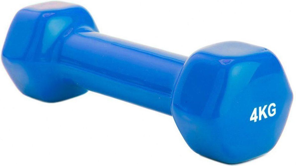 Набор гантелей обрезиненных по 4 кг, синие, 2 шт.