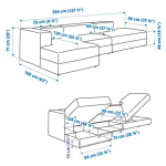 Угловой диван - IKEA JÄTTEBO/JATTEBO/ЯТТЕБО ИКЕА, 71х160х324 см, серый