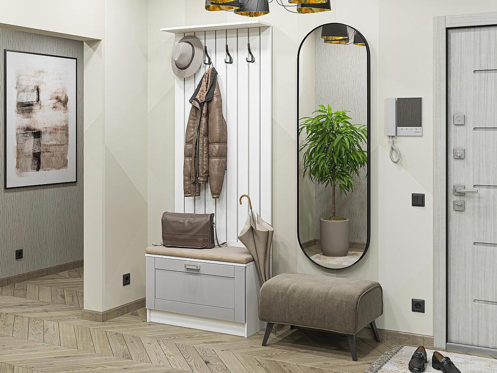 Прихожая Стиль-01 Grey Silk Белый