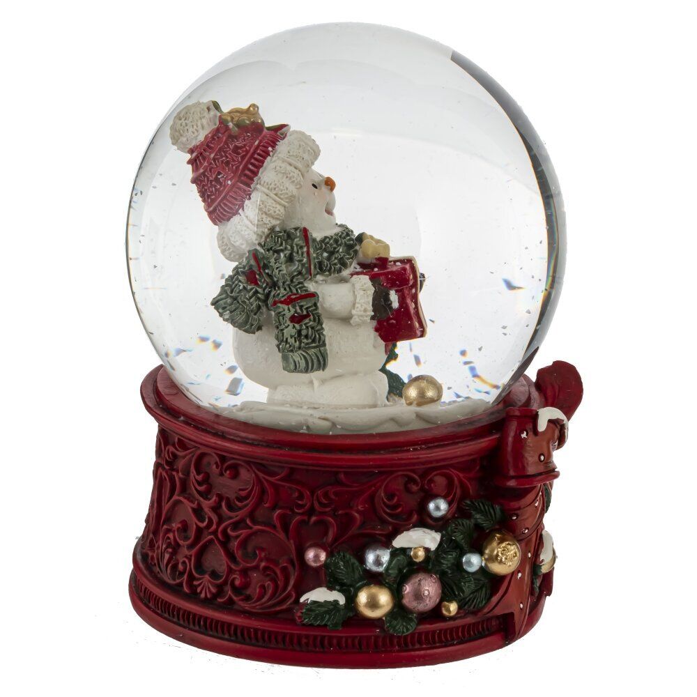 GAEM Фигурка декоративная "Снеговик" в стекл шаре (ключ, муз), L9,5 W9 H13,5 см