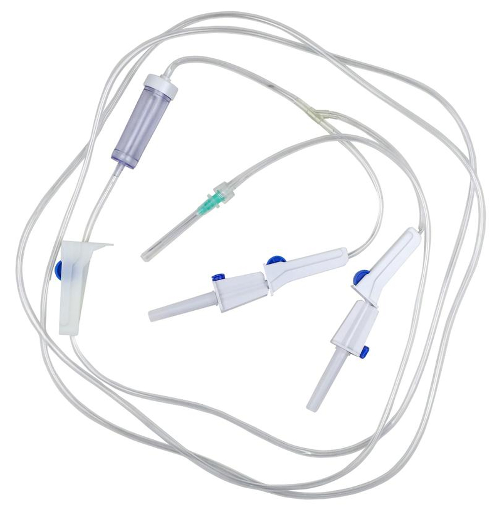 Система инфузионная для переливания растворов двухходовая с пластиковым шипом SFM 25 шт