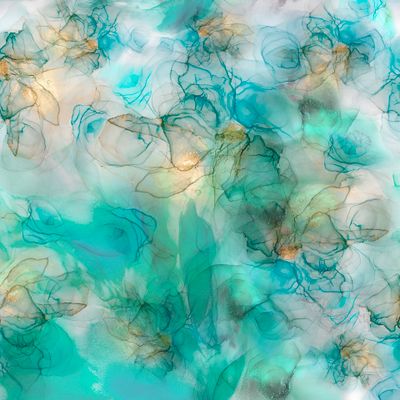 Акварельные чернила , воздушные лепестки