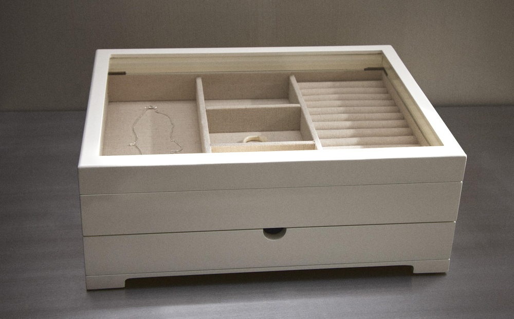 Zara Home Шкатулка изо льна, цвет белый, 36 см