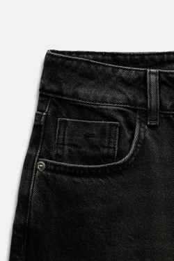 ZARA ДЖИНСЫ Z1975 ПРЯМОГО КРОЯ С ВЫСОКОЙ ПОСАДКОЙ, ЧЕРНЫЙ
