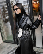 Пальто из эко-кожи