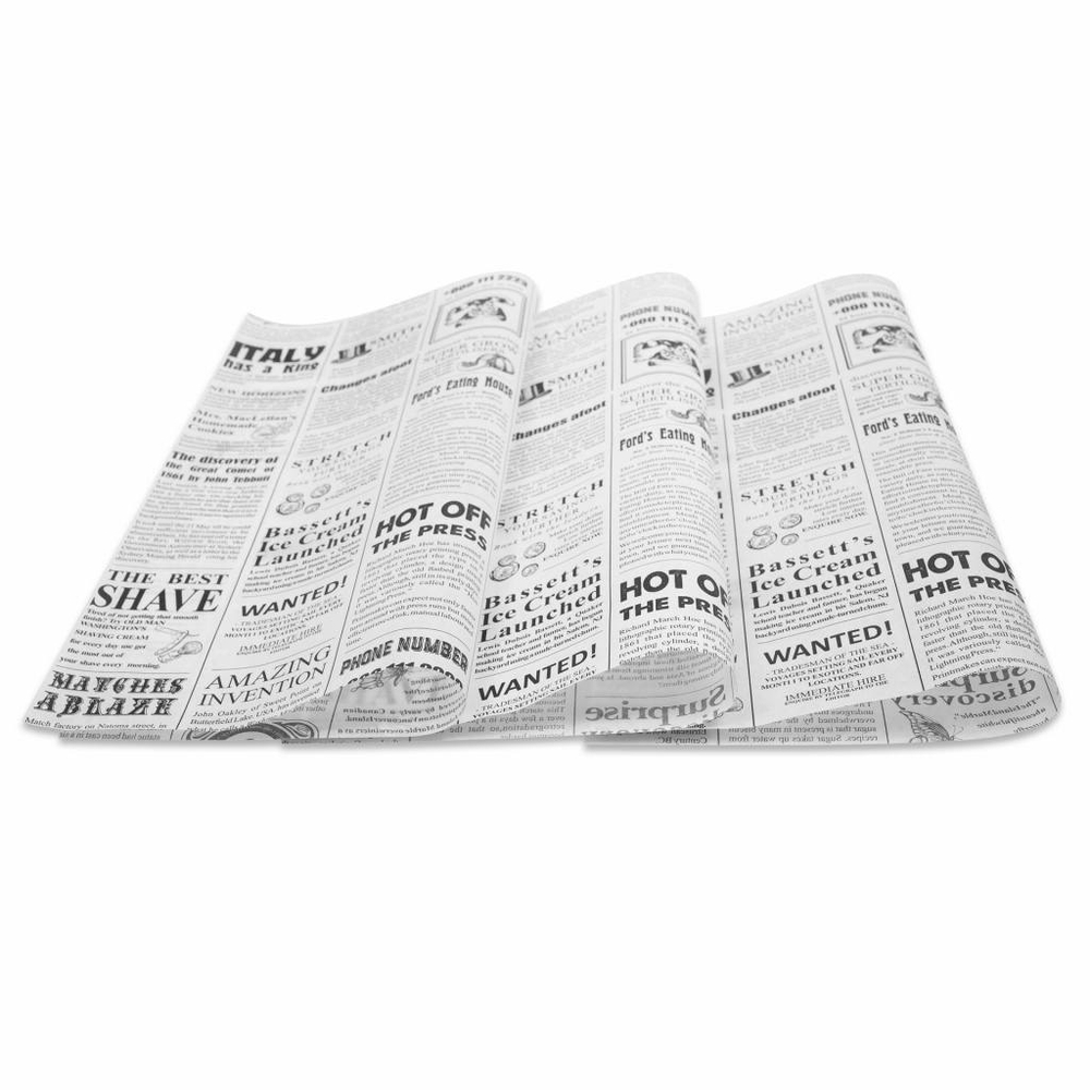 Оберточная бумага парафинированная 305*305 мм 30 г/м2 "Газета", 1000шт