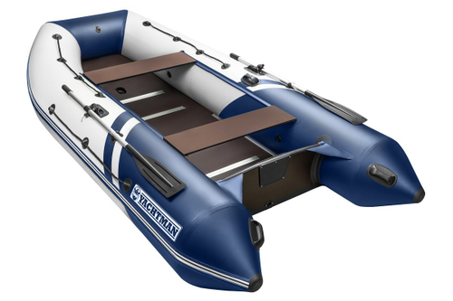 YACHTMAN-340 СК (Яхтман) белый-синий (лодка ПВХ под мотор с усилением)