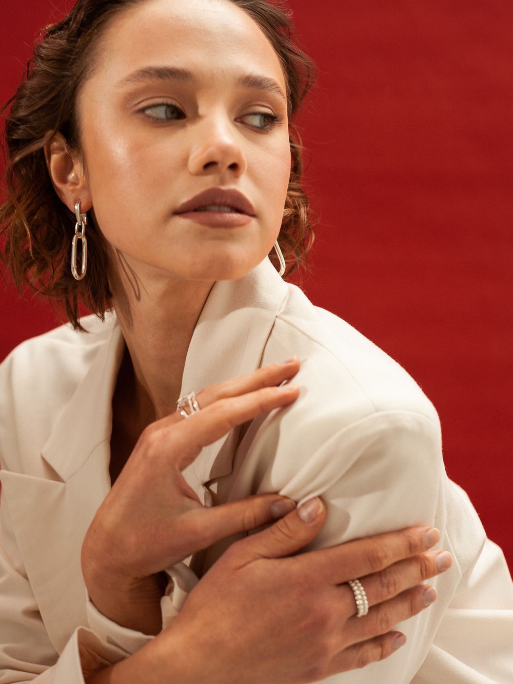 Серьги Длинный Овал