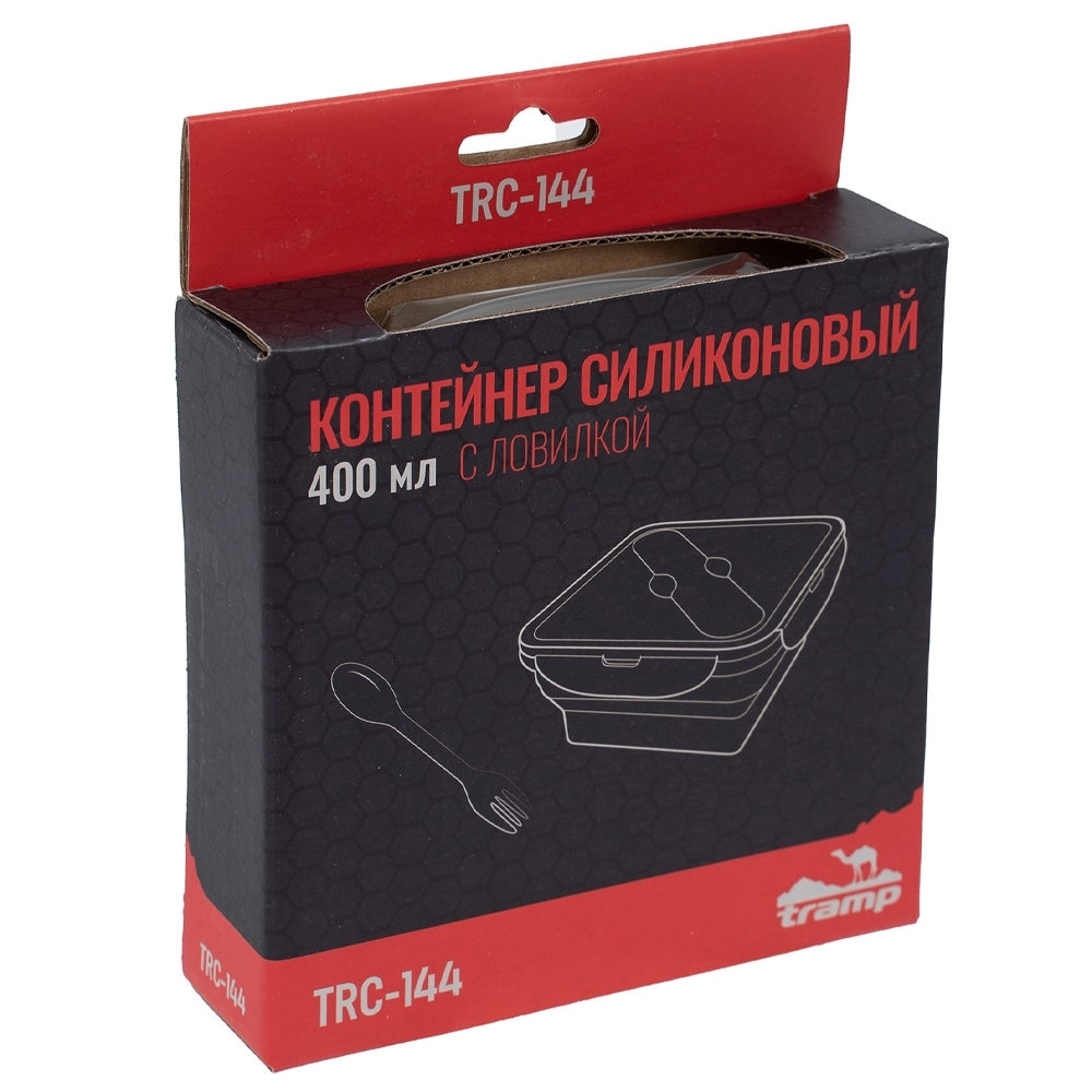 Контейнер силиконовый с ловилкой 400 мл Tramp TRC-144 (терракотовый)