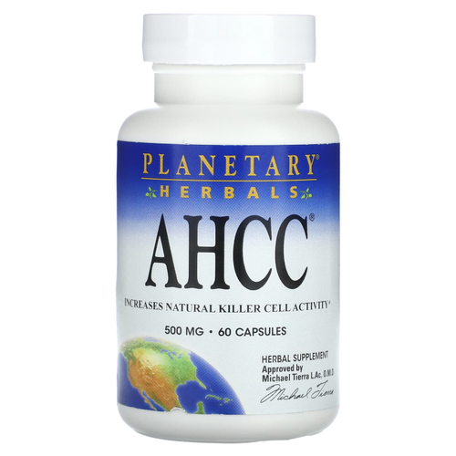 Planetary Herbals, AHCC, 60 капсул (250 мг в 1 капсуле)