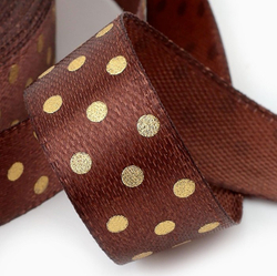 Атласная лента в горошек 15 мм