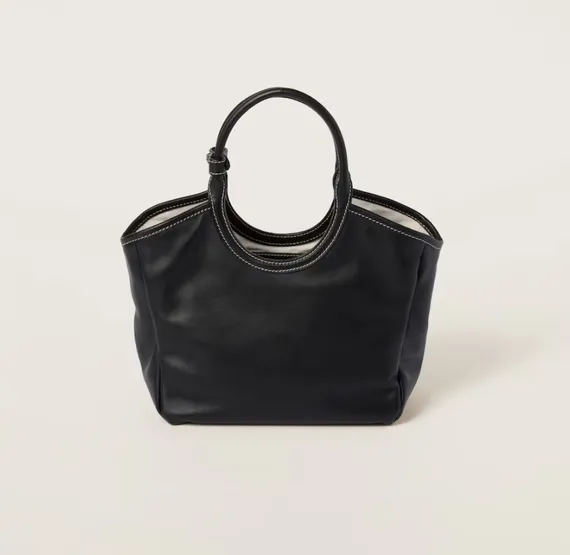 Кожаная сумка Miu Miu Ivy, черный