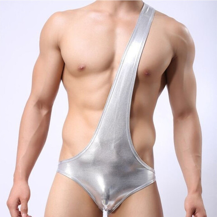 Мужские трусы тонги серебристые WowHomme Silver