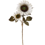 Искусственные цветы «FLOWERS GLAMOUR» 63см Подсолнухи 2 цветка белые