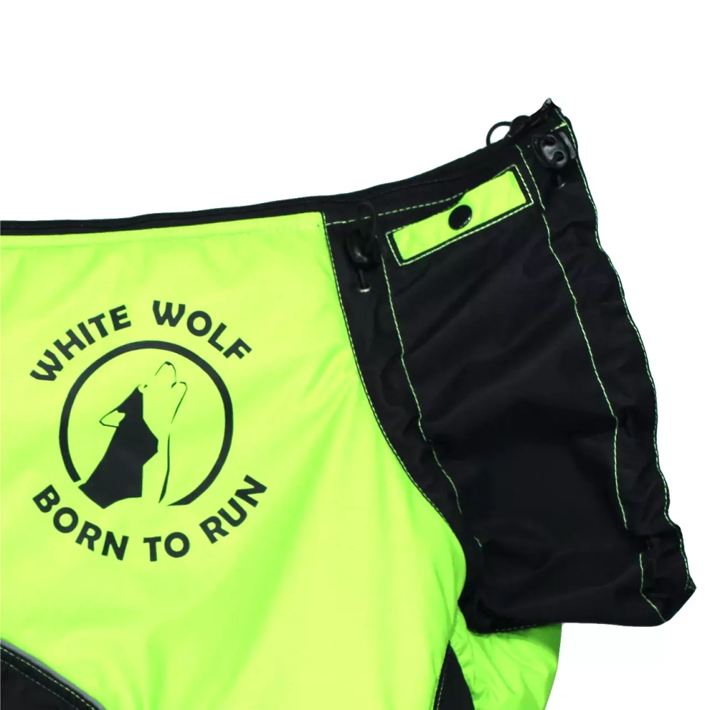 Комбинезон зимний для собаки White Wolf вырез на мальчика лимонно-черный