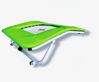 Мостик гимнастический подкидной лайм - "Батутный мост" - закрытая рама (круглый профиль) - коммерческая сетка на пружинах