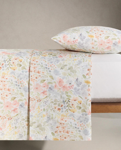 Zara Home - Простыня с изображением цветов, белый, 240x280 см