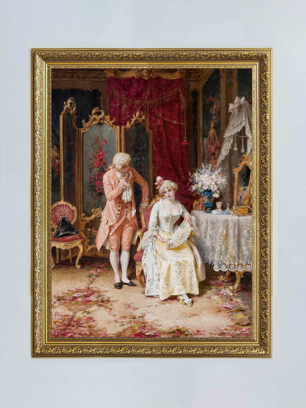 Картина на стену для интерьера на холсте "Золотой век" в классической раме 41*51 см