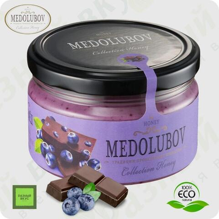 Крем-мёд Медолюбов черника с шоколадом  250 мл / Упаковка