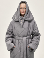 Утепленный платок "Косынка". Серый