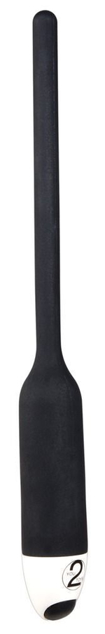 Черный силиконовый расширитель для уретры с вибрацией Silikon Dilator (Цвет: черный)