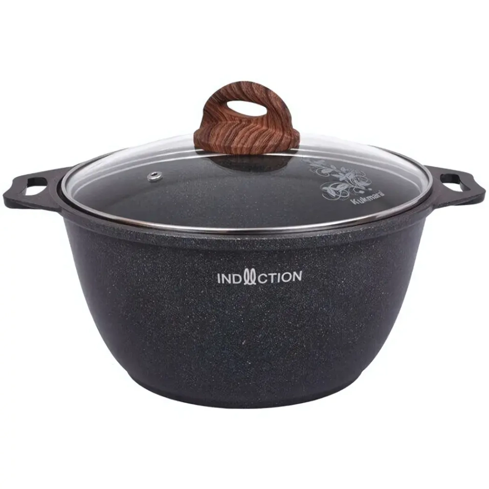 Кастрюля 2л «Granit Ultra Induction»(blue) со стеклянной крышкой Хкгги22а