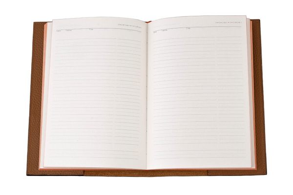 Блокнот DAILY в обложке из натуральной кожи кремового цвета