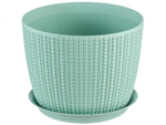 Кашпо Вязание 2,8л d180мм с поддоном, фисташковый