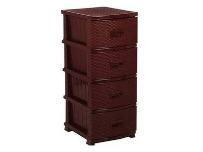 Комод 4-х секционный "Ротанг" коричневый