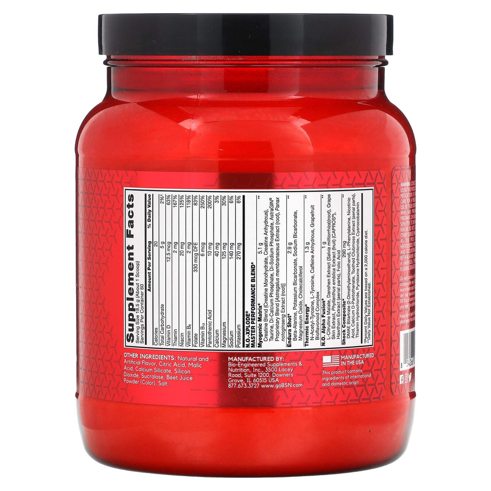 BSN, N.O.-Xplode, легендарный предтренировочный комплекс, арбуз, 1,11 кг (2,45 фунта)