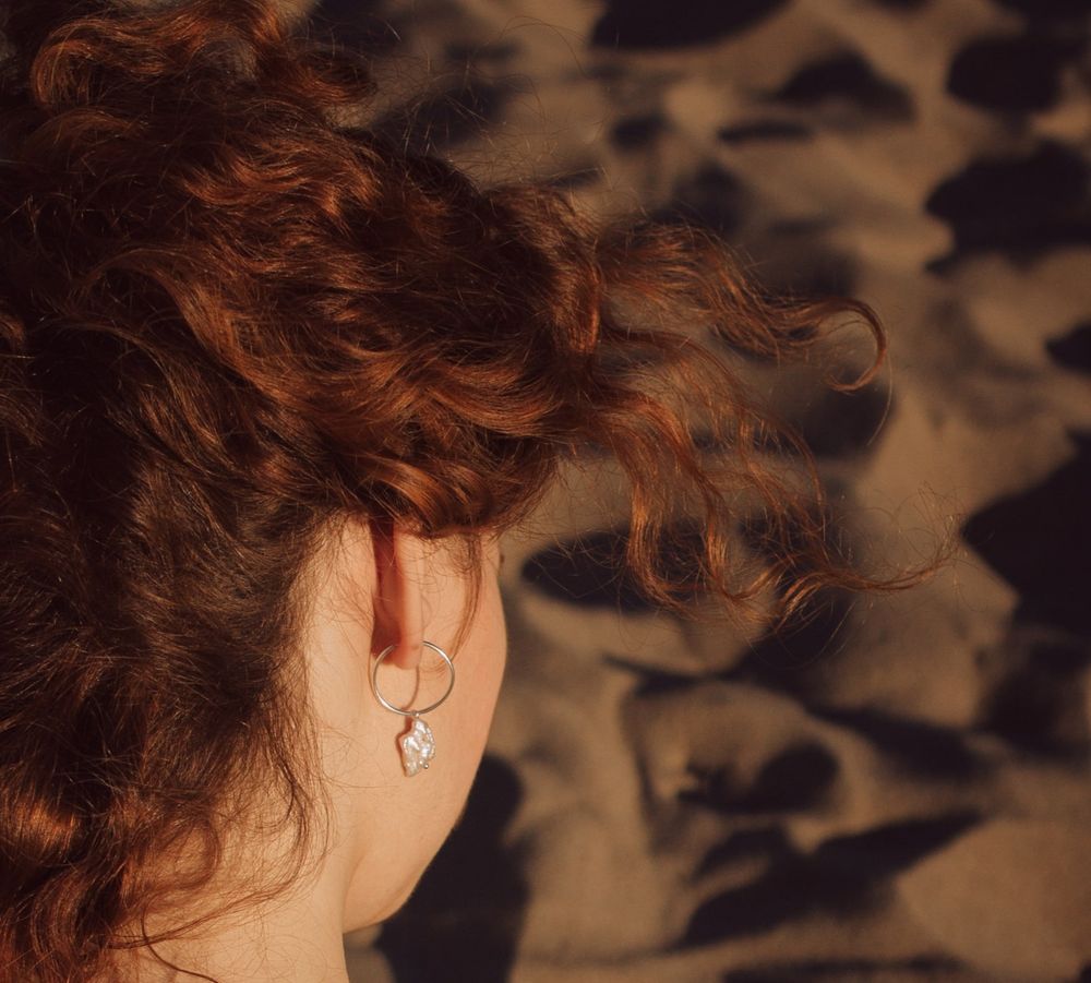 Серьги конго с большим жемчугом