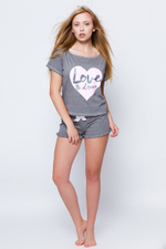 Пижама Britney с сердцем (Размер: XL) (Цвет: серый)