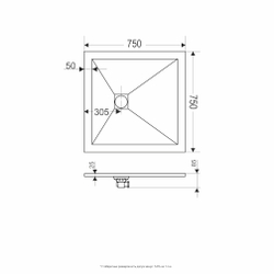Душевой поддон квадратный RGW ST-W Белый 75-75