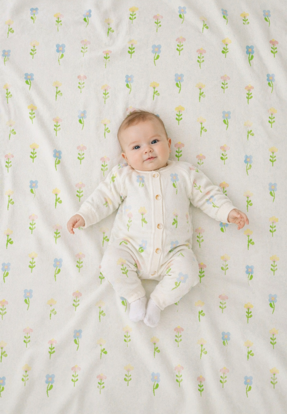 Вязаный плед цветочные мечты