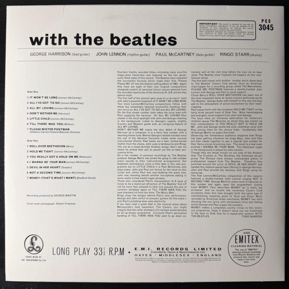 The Beatles ‎– With The Beatles (Европа 2012г.)