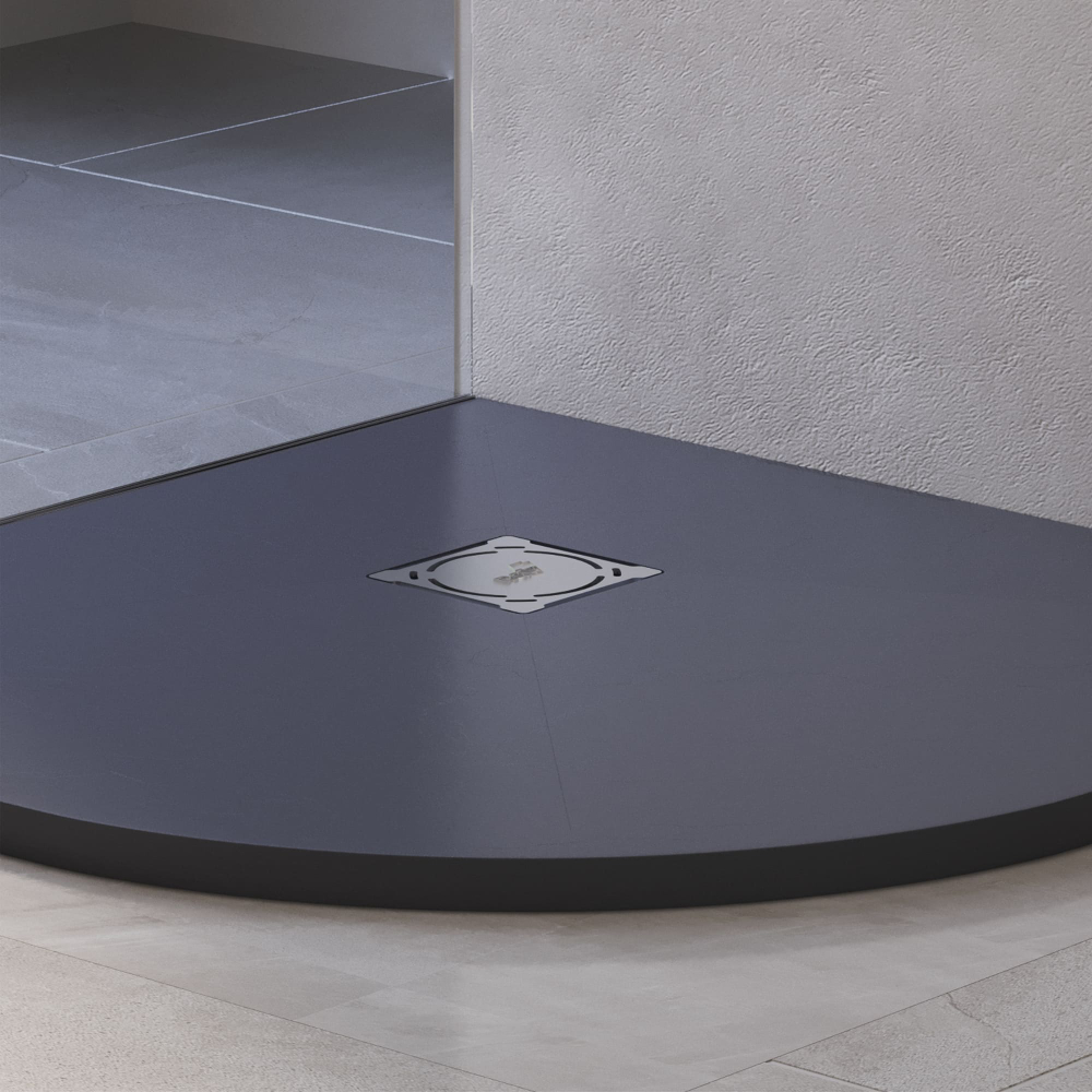 Душевой поддон полукруглый RGW ST/R-G Графит (1000x1000)