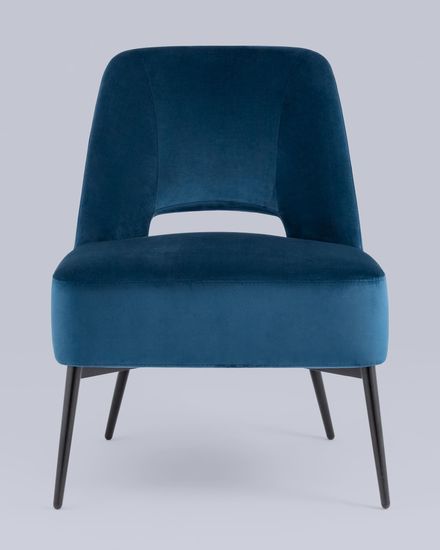 Кресло лаунж Бостон велюр синий