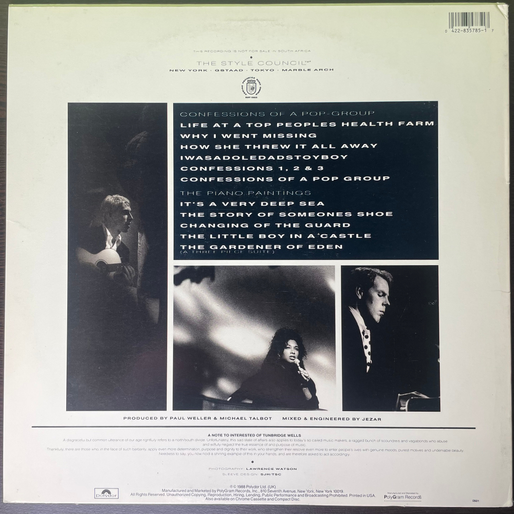 The Style Council ‎– Confessions Of A Pop Group (США 1988г.)