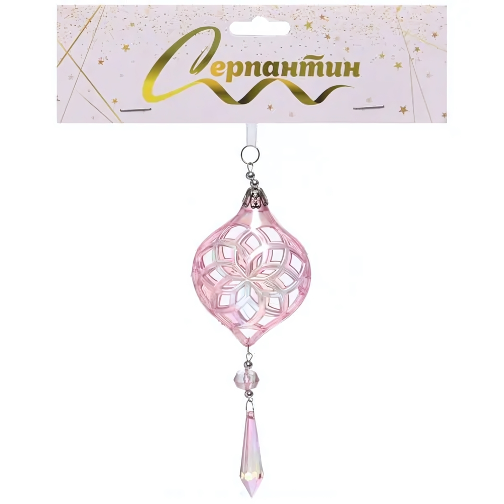 Подвеска "Сказочные узоры" 8*20 см, Розовый (Серпантин)