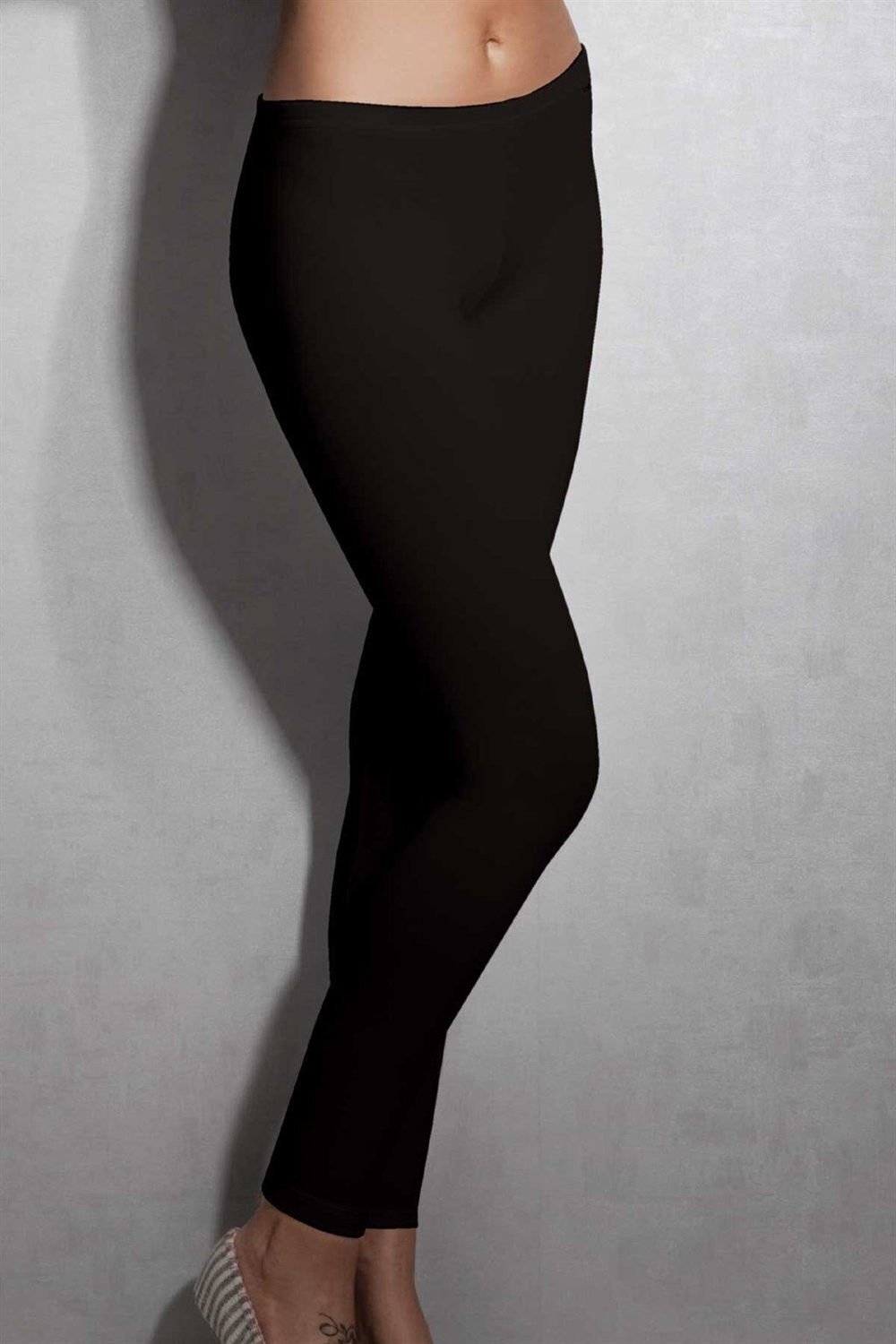 Женские термолегинсы с удобной вшивной резинкой (Размер: S) (Цвет: черный)