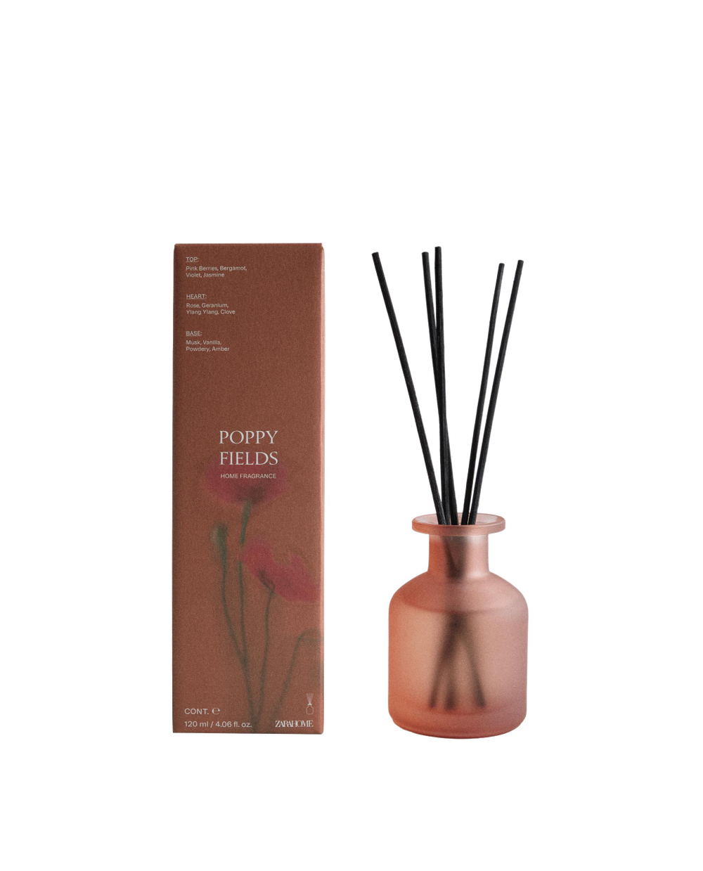 Zara Home Ароматический диффузор с палочками Poppy Fields, 120 мл, аромат для дома