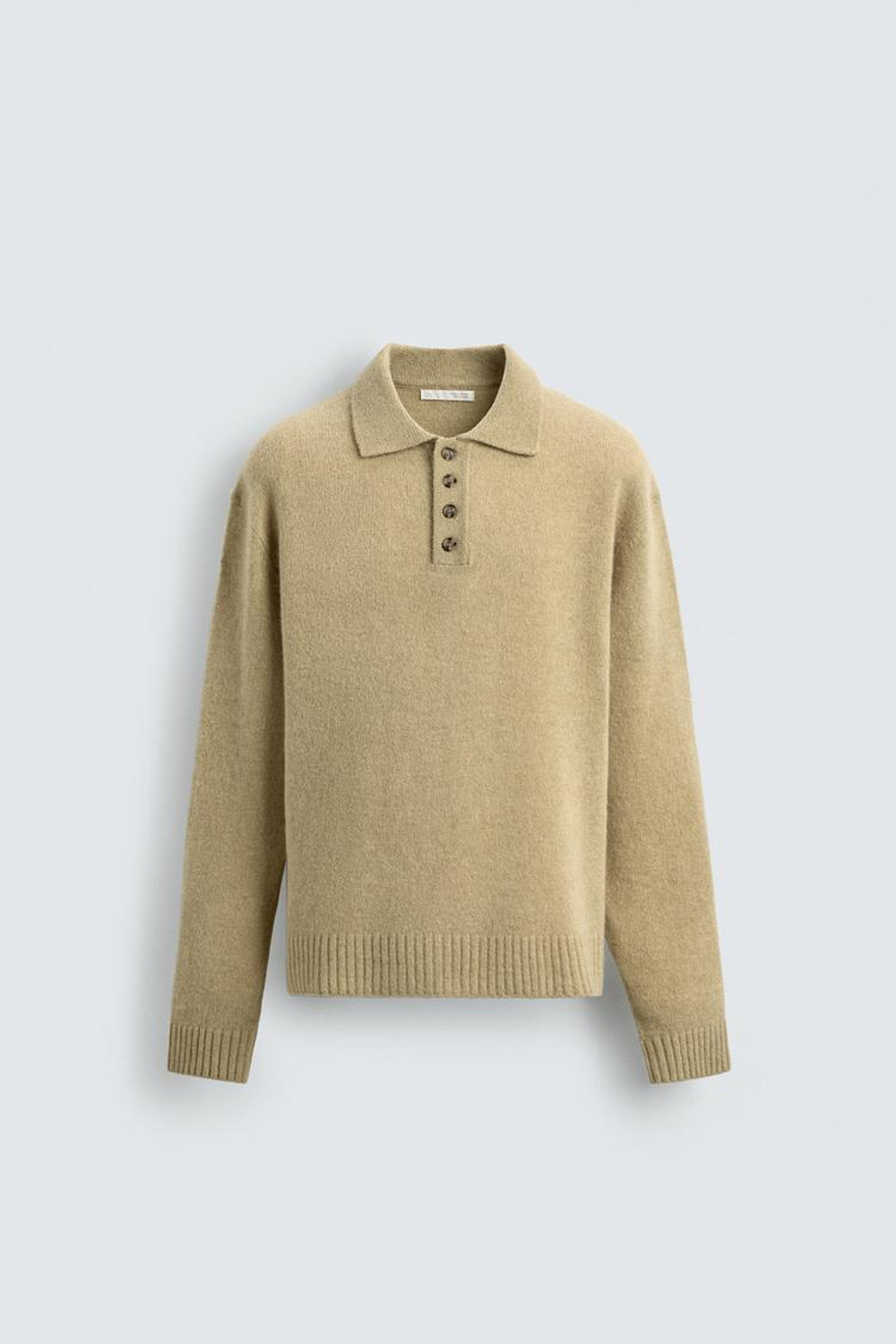 ZARA ШЕРСТЯНОЕ ПОЛО, СВЕТЛО-ЗЕЛЕНЫЙ