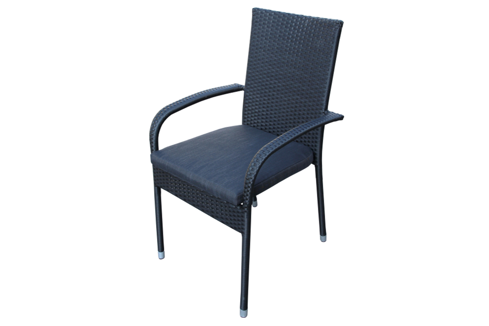 Стул  Парис с подушкой арт.GS014, черный серый "Garden story"