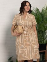 Платье льняное Лукерья (бежевое) П15938-1М LT Collection