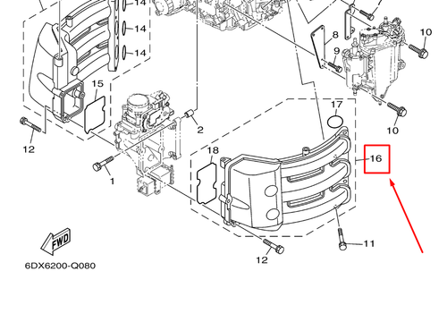 6P2-13642-00-00 MANIFOLD ASSY, INTAKE 2