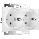 Розетка двойная с заземлением Hammer (белый) W1272001