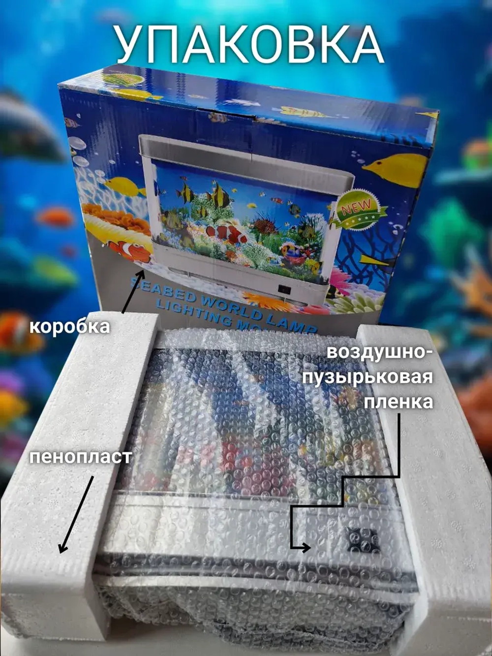 Светильник-ночник Аквариум с движущимися рыбками